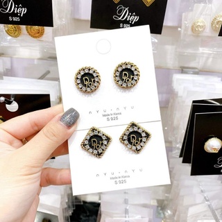 Khuyên Tai Hãng Cao Cấp Bạc 925 - Bông Tai Đính Đá Sáng Lấp Lánh - Hàng Loại 1 Bền Màu - Không Han