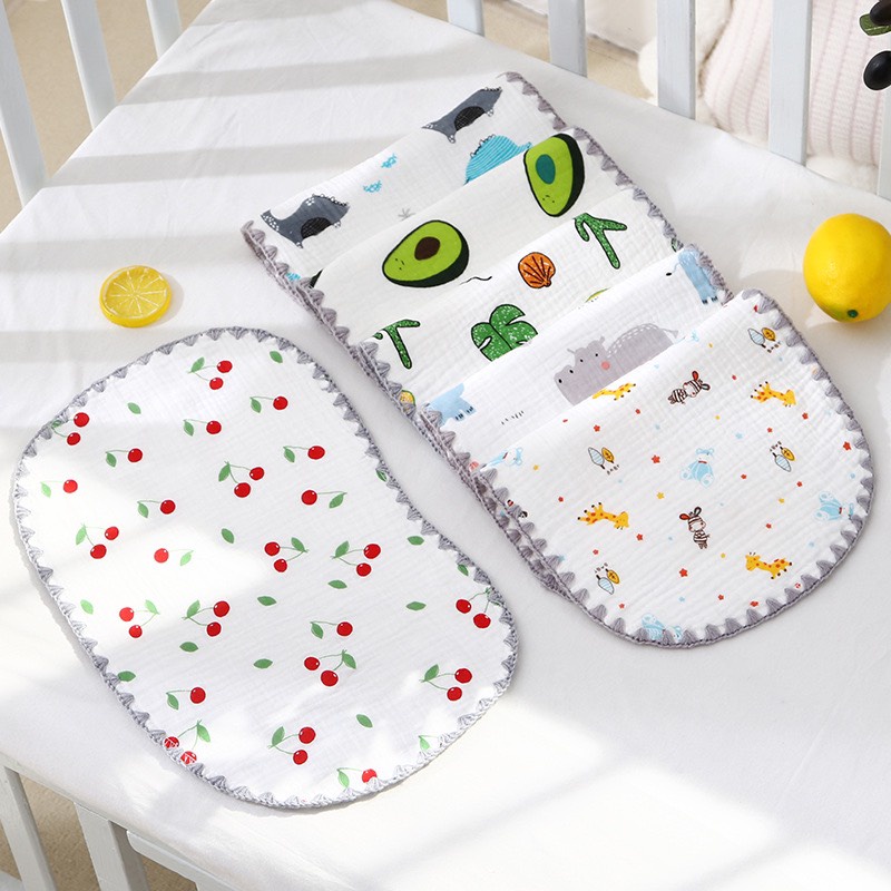 Gối sơ sinh vải xô nhăn 10 lớp 24*40cm của Muslin hàng xuất loại đẹp cho bé Bunakids PN09