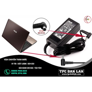SẠC LAPTOP ASUS K45A - ADAPTER LAPTOP ASUS K45A ( ADAPTER ASUS 19V - 3.42A - 65W ) TIP SIZE 5.5X2.5MM