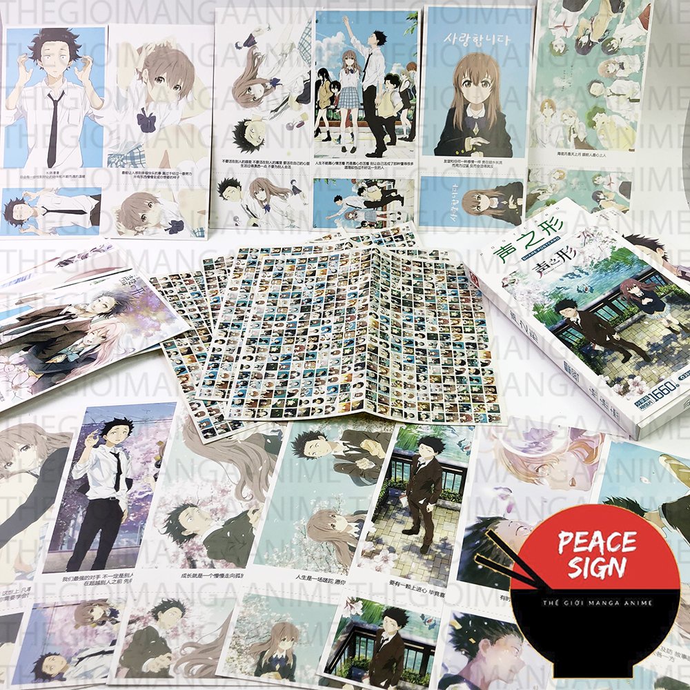 Postcard The shape of voice dáng hình âm thanh hộp ảnh dán lomo bưu thiếp anime chibi