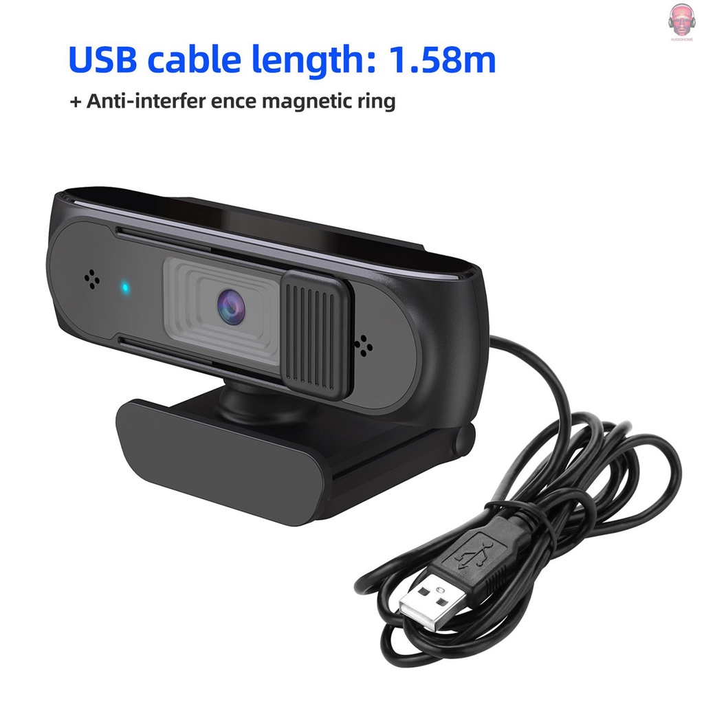 Webcam Hxsj S2 Usb 2.5k Pc 5mp Tích Hợp Mic Và Vỏ Bảo Vệ Riêng Tư Cho Giảng Dạy Đen