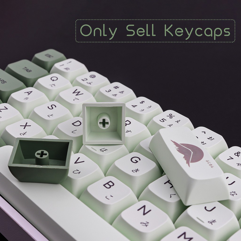 Keycaps, keycaps matcha Nhật Bản 124 Key Sublimation PBT Tương tự XDA Tương tự Cấu hình tương tự Matcha Nhật Bản Keycaps cho Cherry MX Bàn phím cơ Bàn phím chơi game keycaps
