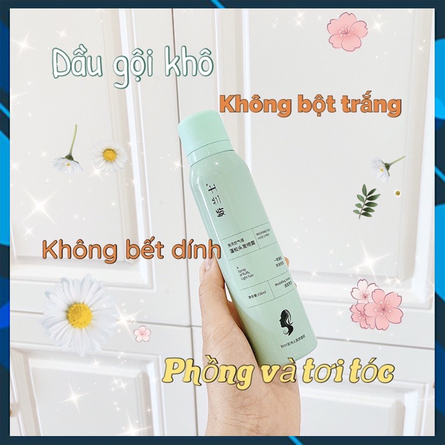 Xịt Gội Đầu Khô Nội Địa Trung ⚡FREESHIP⚡ Không Cần Nước, Giúp Tóc Bồng Bềnh Suốt 8 Tiếng, Không Bết Dính