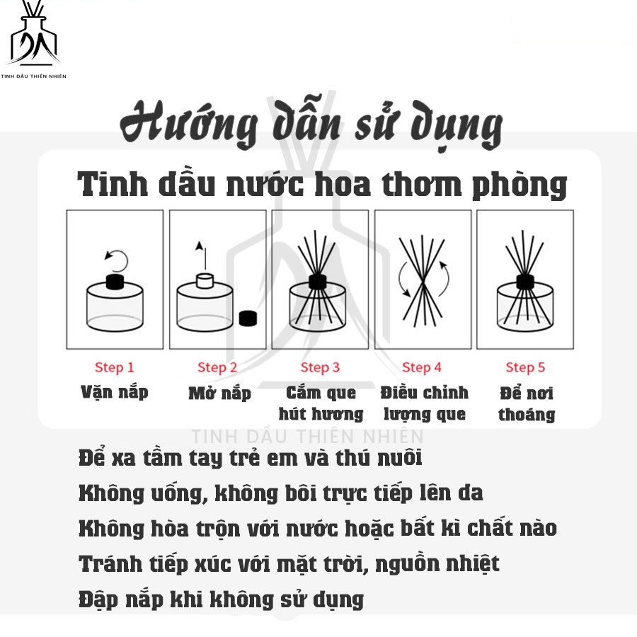 Tinh Dầu Thơm Phòng Thiên Nhiên ANDU 120ml  Que Gỗ Tự Khuếch Tán khử mùi không khí