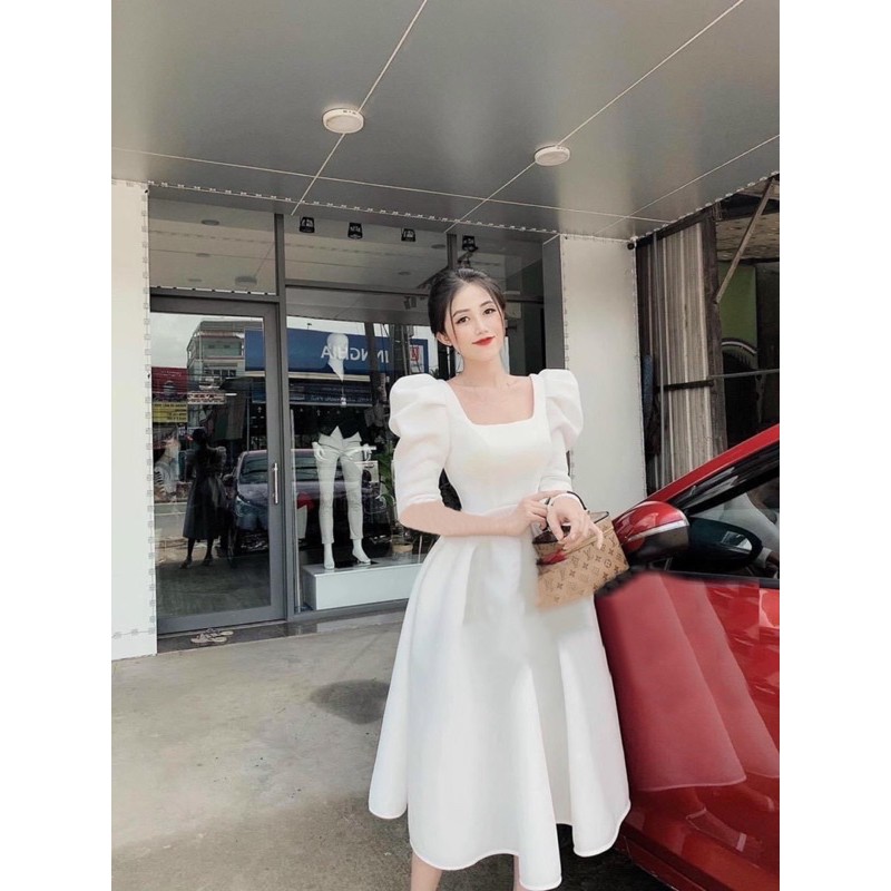 ĐẦM MIDI TAY LỠ 4 MÀU