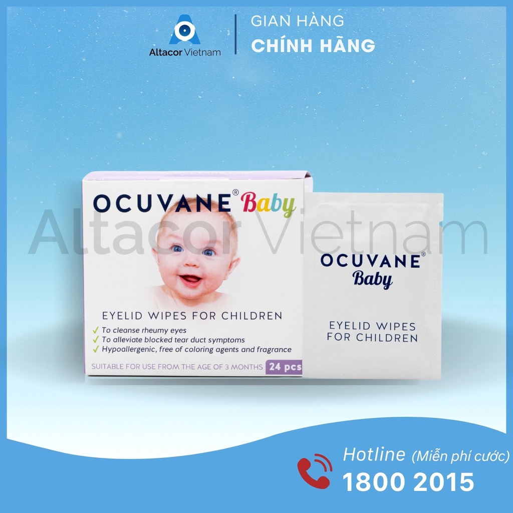 - GẠC LAU BỜ MI OCUVANE® BABY TRẺ TỪ 3 THÁNG TUỔI HUNGARY 24 MIẾNG