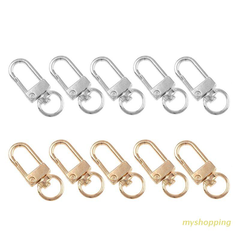 Set 5 móc khóa dạng xoay màu vàng / bạc làm trang sức