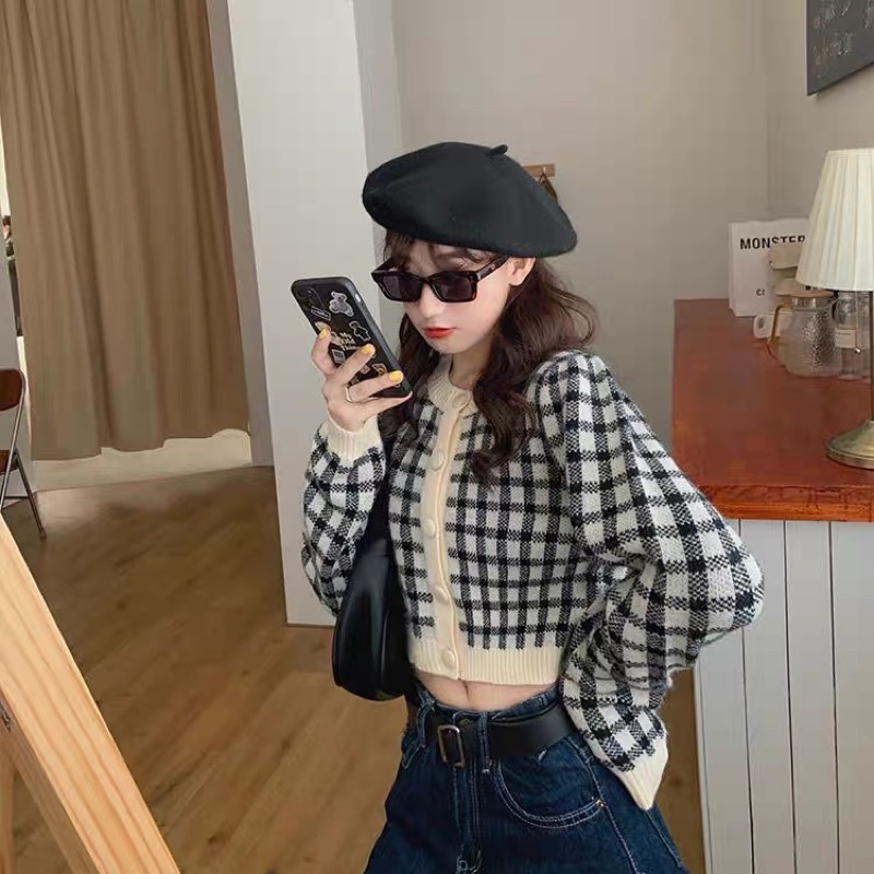 Áo khoác len cài nút bọc Quảng Châu cao cấp