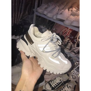 Giày sneaker độn đế Phản quang 2 quai khuy