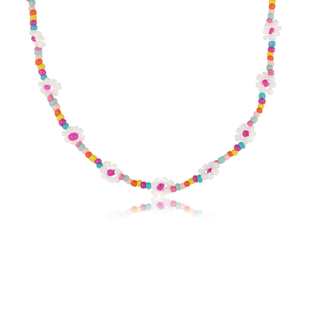 Vòng cổ iF YOU xỏ hạt trang trí hoa phong cách Bohemia thời trang dành cho nữ