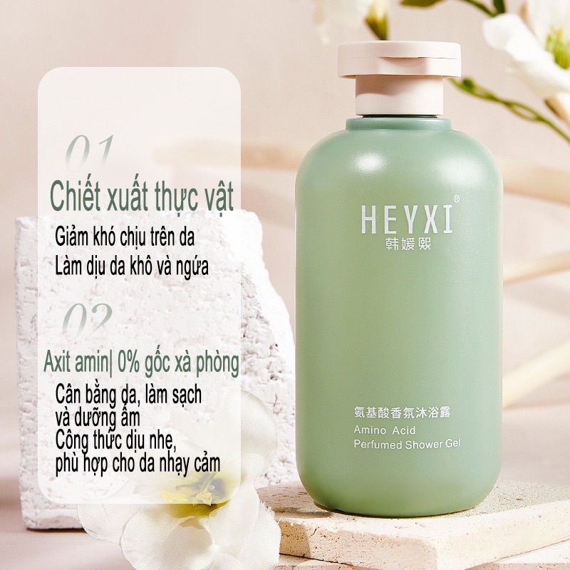 Sữa tắm nước hoa nam nữ Heyxi sạch sâu cho da mụn da khô 300ml nội địa Trung ST01