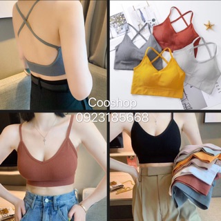 Áo Lót Nữ Bra Gân Tăm Hở Lưng Dây Chéo