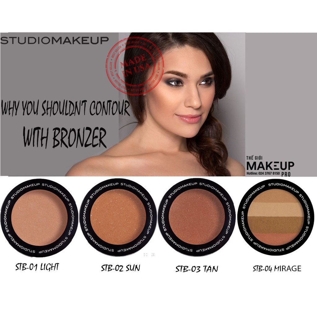[Mã FMCGM100 - 10% đơn 500K] Phấn Bronzer STUDIOMAKEUP SUN TOUCH BRONZING POWDER STB | BigBuy360 - bigbuy360.vn