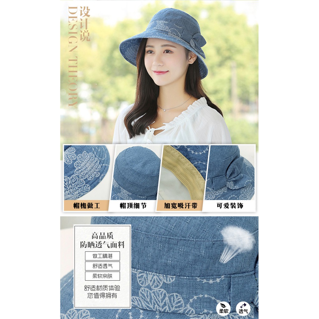 Mũ Tai Bèo Chống Nắng Thời Trang Mùa Hè Hàn Quốc Cho Nữ Trung Niên