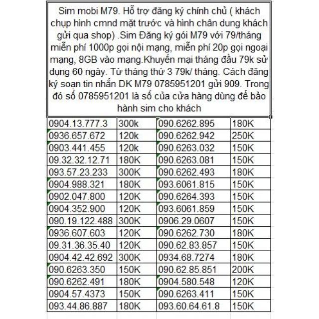 Sim mobi số đẹp