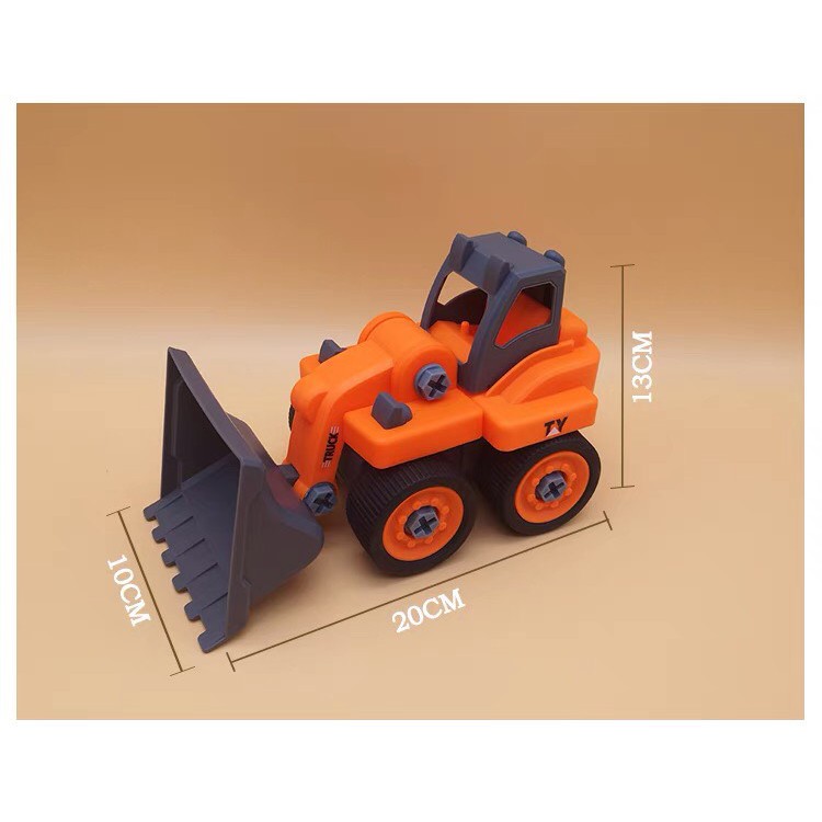 Đồ chơi xe công trình mô hình lắp ráp hiệu Híp's Toys, Model 0591-2 bằng nhựa