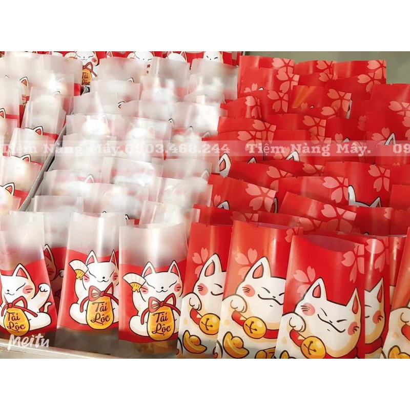 Túi bánh dứa mèo thần tài 7x12cm giao mẫu ngẫu nhiên