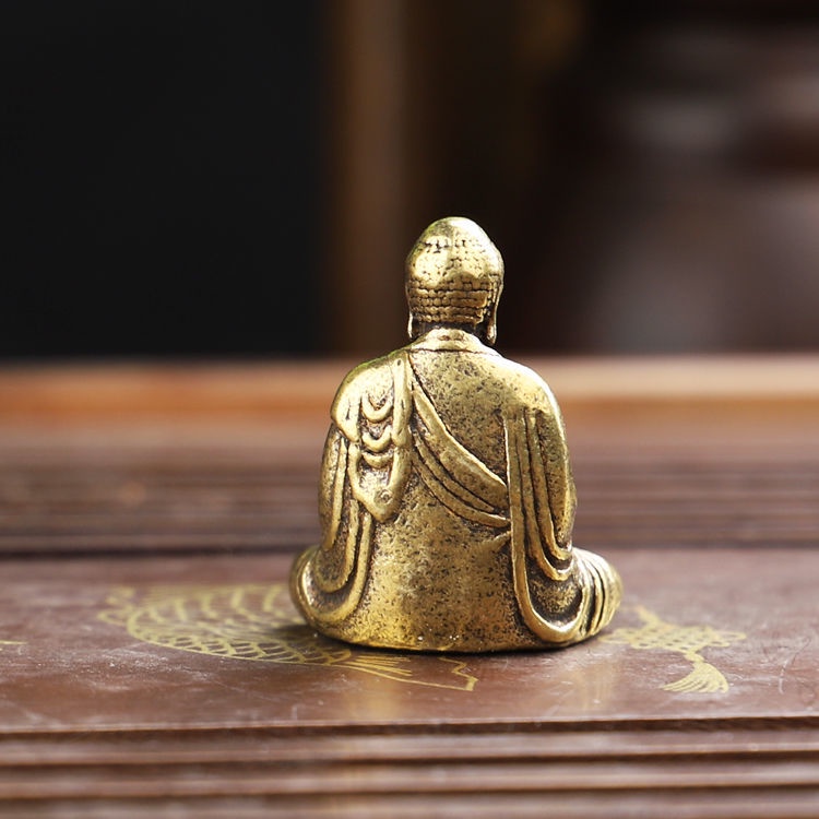 Tượng Phật Nhỏ Bằng Đồng Nguyên Chất Dùng Trang Trí Xe Hơi