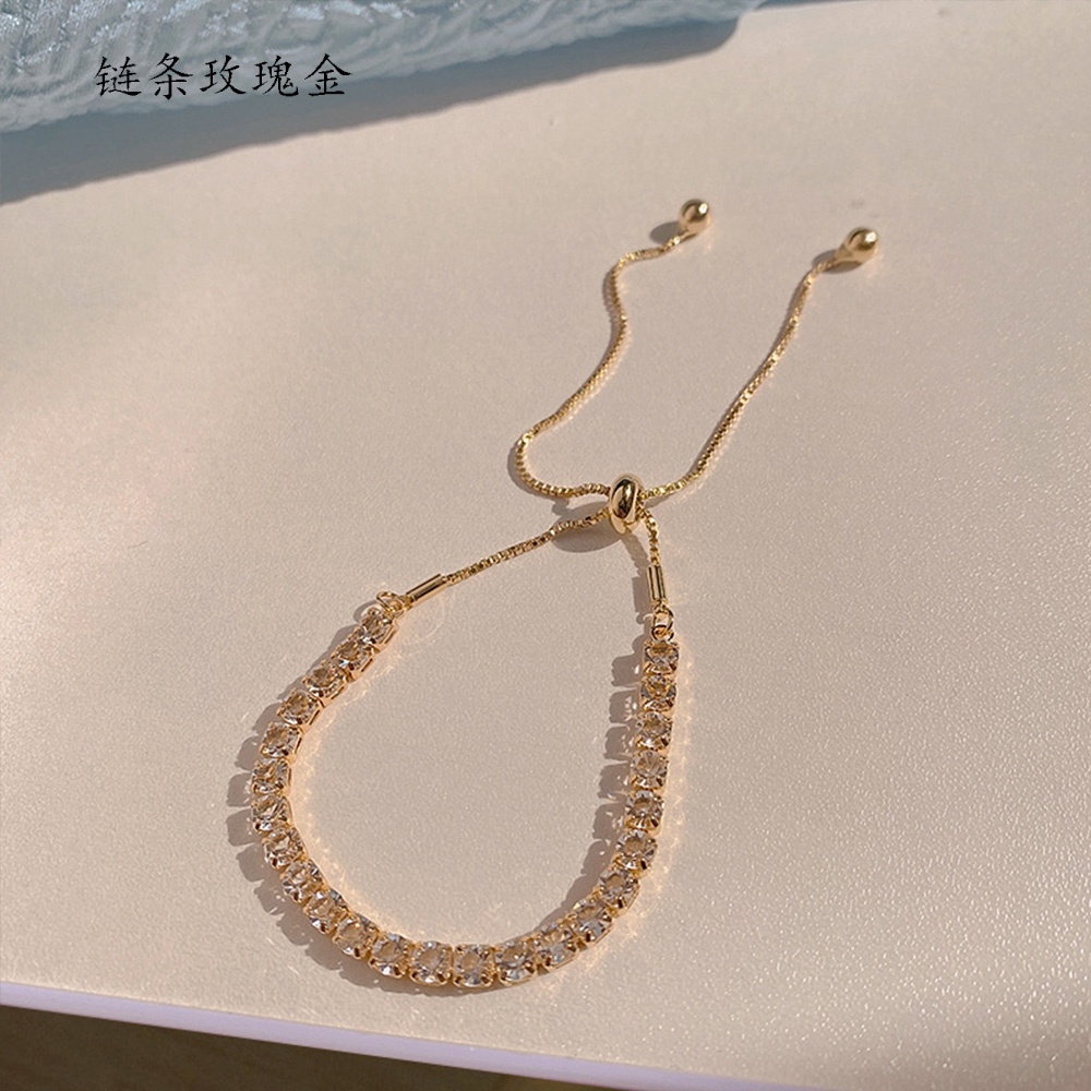Vòng Tay Đính Đá Zircon Hình Trái Tim Thiết Kế Đơn Giản Lãng Mạn Thời Trang Mới Cho Nữ