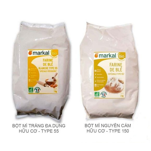 [Mã FMCGMALL - 8% đơn 250K] Bột mì hữu cơ Markal Pháp 1kg (T55, T65, Nguyên cám150)