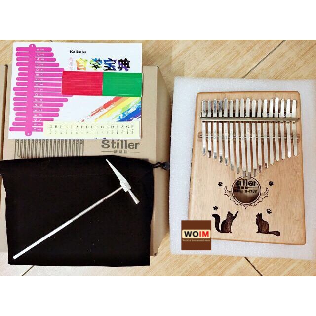 Đàn Kalimba Mẫu Gỗ mèo đôi (thumb piano) 17 phím giá tốt