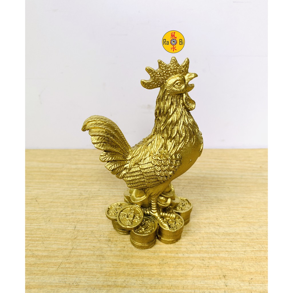 Gà Đồng Vàng Chữ Phúc - Tượng Đồng Phong Thủy