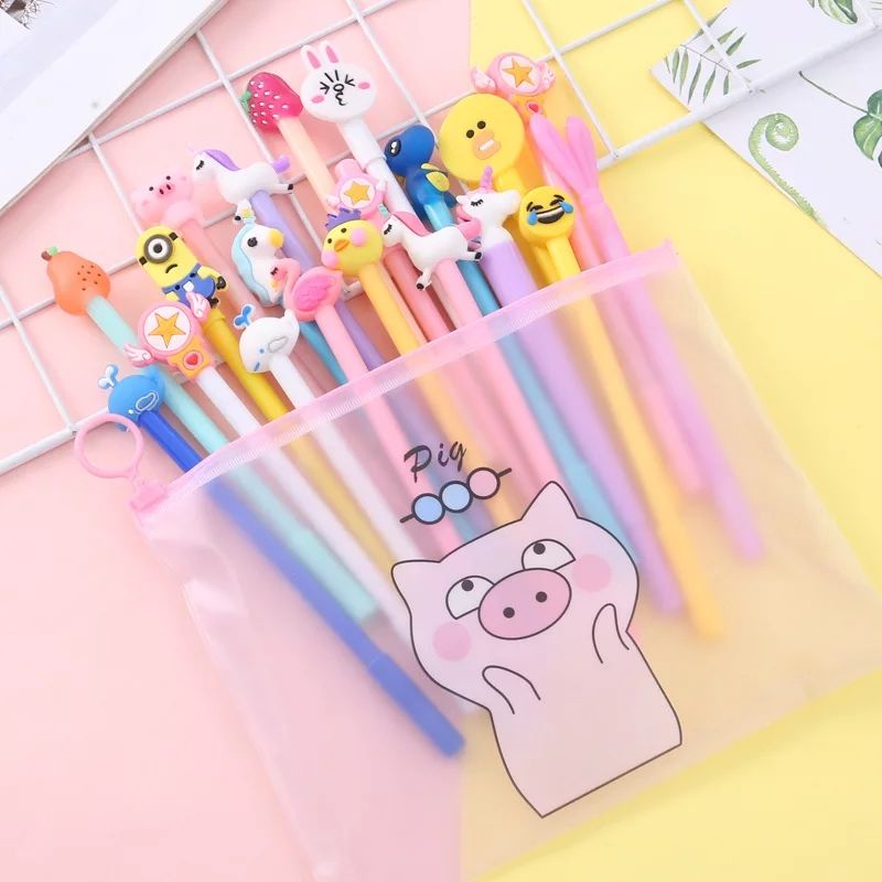 Set 20 bút gel kiểu đủ mẫuz kèm túi zip
