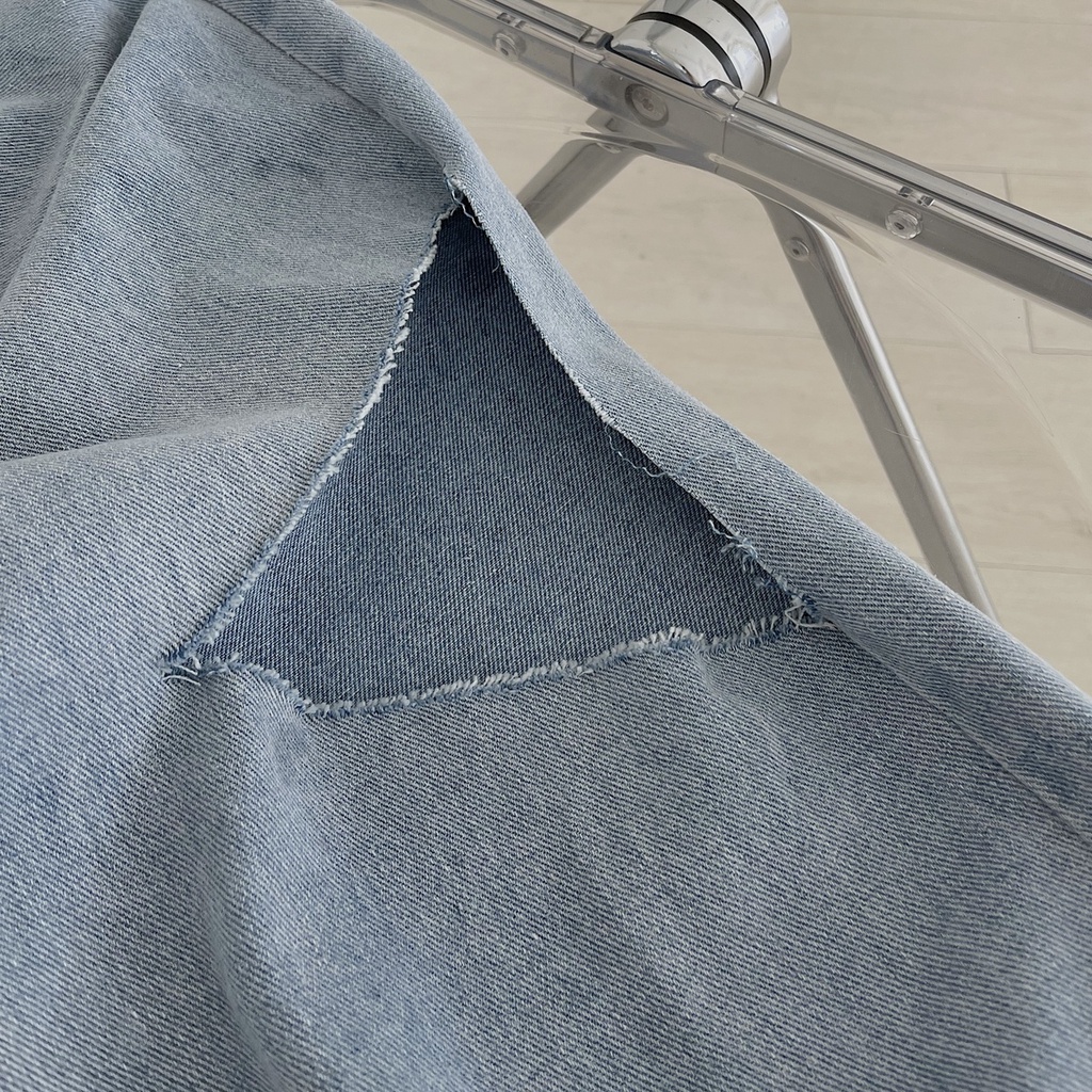 Quần Jean Nữ Lưng Cao SHIBA Ống Rộng JEM CLOSET Thiết Kế Rách Gối Style Năng Động Phối Đồ Siêu Xinh 2907