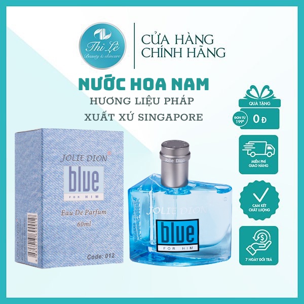 Nước hoa nam Blue chính hãng thơm lâu, sang trọng - Singapore - Jolie Dion-EDP 60ml
