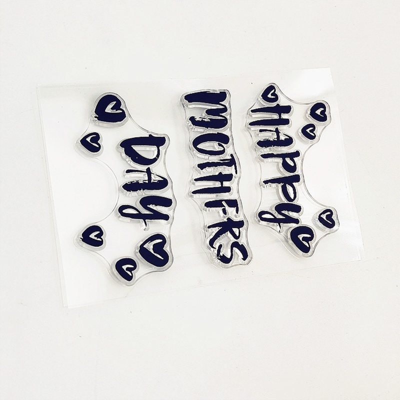Tem Đóng Dấu Silicone Trong Suốt Hình Chữ Happy Mother Day