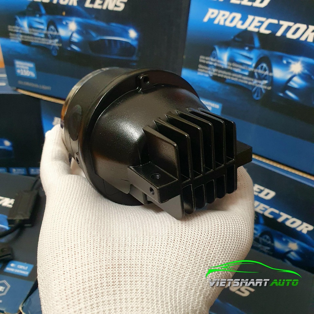 Đèn bi gầm LED 3 màu 3 chế độ pha cos LENS TÍM phá sương chống chói