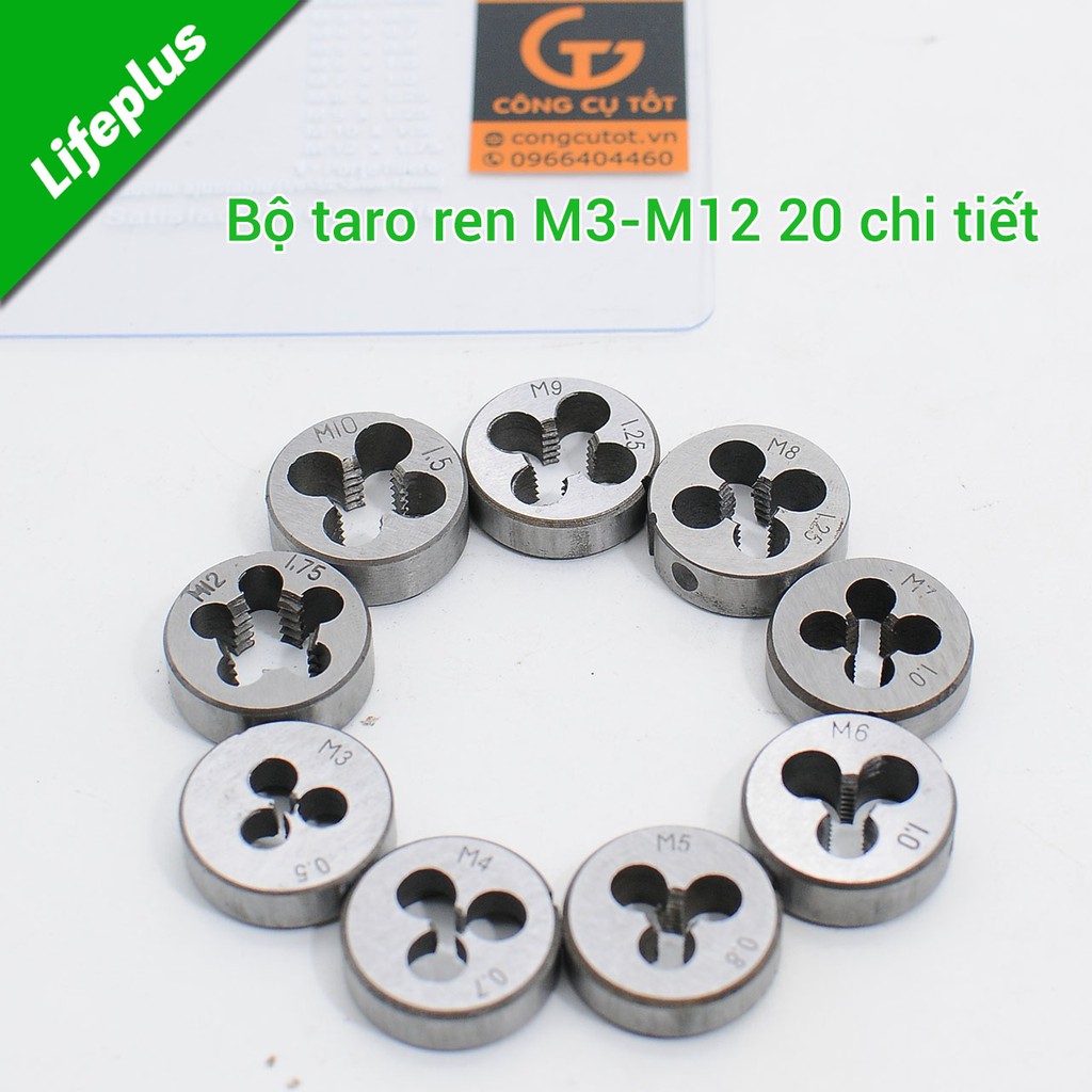 Hộp tạo taro ren trong và ngoài M3-M12 20 chi tiết GT635