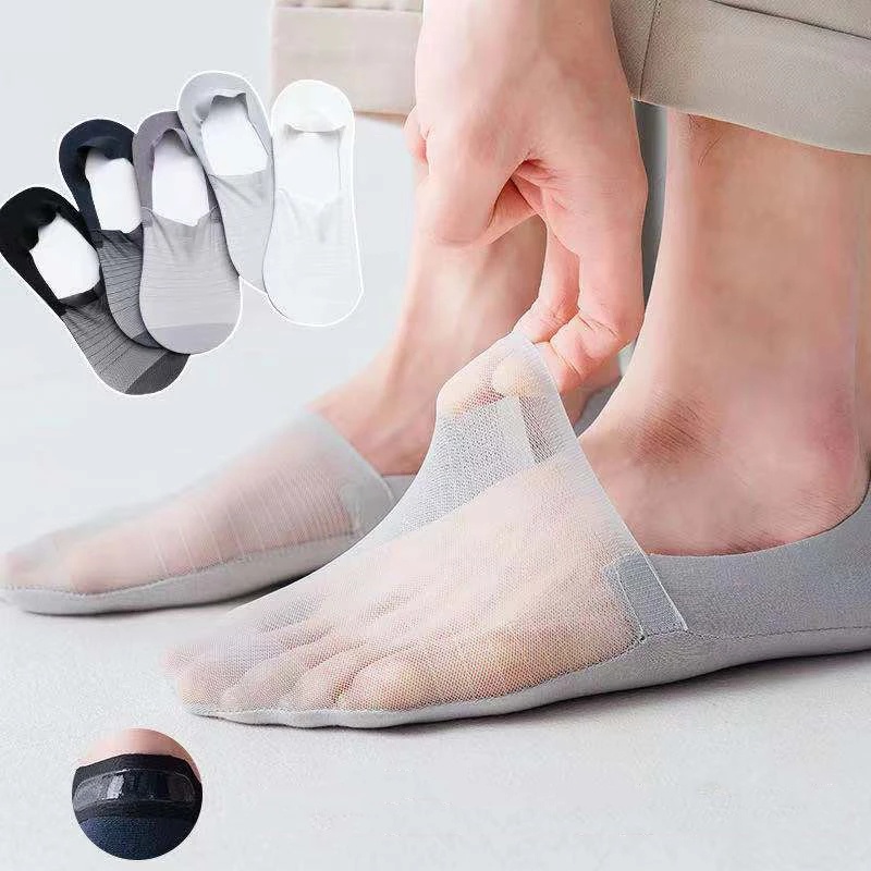 1 Pairs Men's Summer Transparent Invisible Mesh Ankle Socks