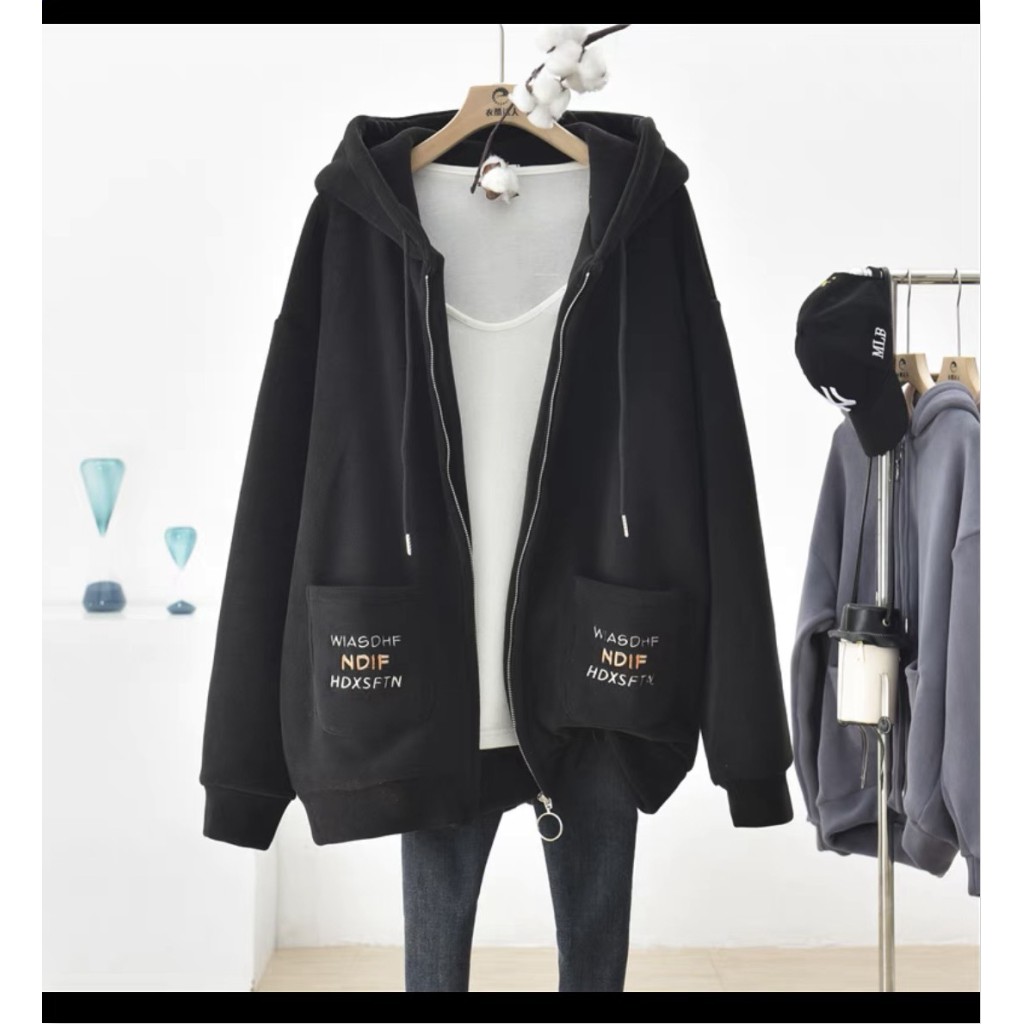 ÁO KHOÁC HOODIE DÂY KÉO FORM RỘNG NỈ NGOẠI CÓ TÚI CỰC HOT TU