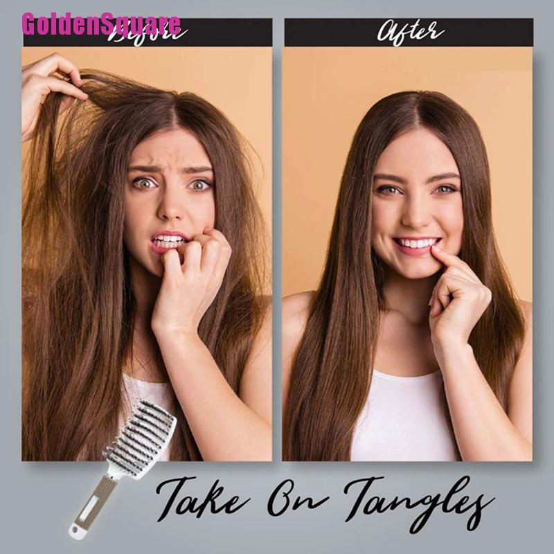 Lược Chải Tóc Massage Da Đầu Bằng Nylon Hình Chữ Nhật Cho Nữ