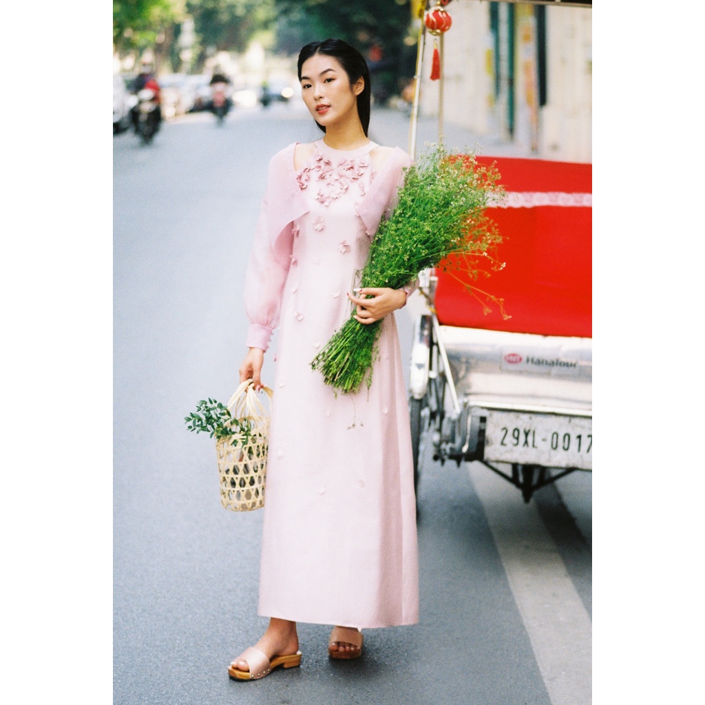 Đầm Yếm Cách Tân Kèm Áo Khoác Organza - Achelois