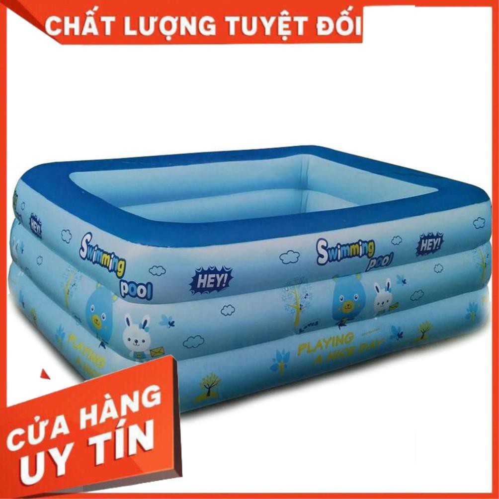 Hồ bơi mini, Bể bơi phao trong nhà cho trẻ, hình chữ nhật kích thước 135cm - HÀNG LOẠI 1 CAO CẤP - BẢO HÀNH 1 ĐỔI 1