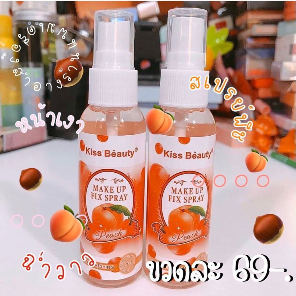Xịt khoáng khóa lớp trang điểm trái đào Kiss Beauty | BigBuy360 - bigbuy360.vn