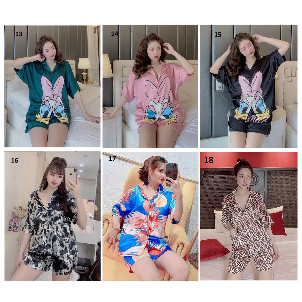 Đồ Bộ Lụa Latin Tay Cánh Dơi Quần Đùi