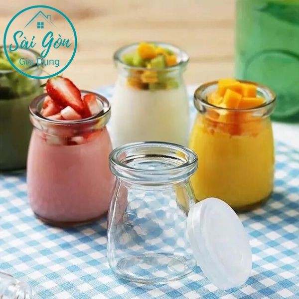 12 Hũ đựng Pudding / Yogurt hũ sữa chua yaourt nắp nhựa trắng trong hũ chưng yến 100ml ML-YU100