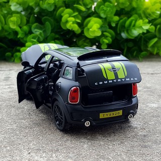 ☊☾✎1:32 BMW mini mô hình xe hợp kim nhỏ phỏng ô tô bằng loại đồ trang trí âm thanh và ánh sáng kéo lại chơi