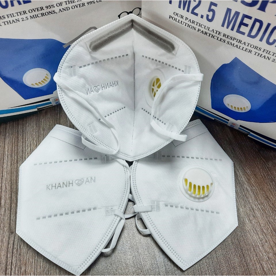 Khẩu trang y tế N95 có van thở Khánh An chính hãng 𝗥𝗘𝗦𝗣𝗜𝗥𝗔𝗧𝗢𝗥 𝗣𝗠 𝟮.𝟱 𝗠𝗘𝗗𝗜𝗖𝗔𝗟 𝗙𝗔𝗖𝗘 𝗠𝗔𝗦𝗞