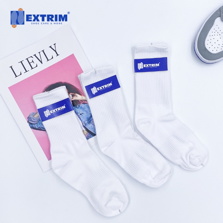 Vớ Nam Nữ EXTRIM Cổ Cao Cotton Cao Cấp Thoáng Khí Co Dãn Trắng Đen