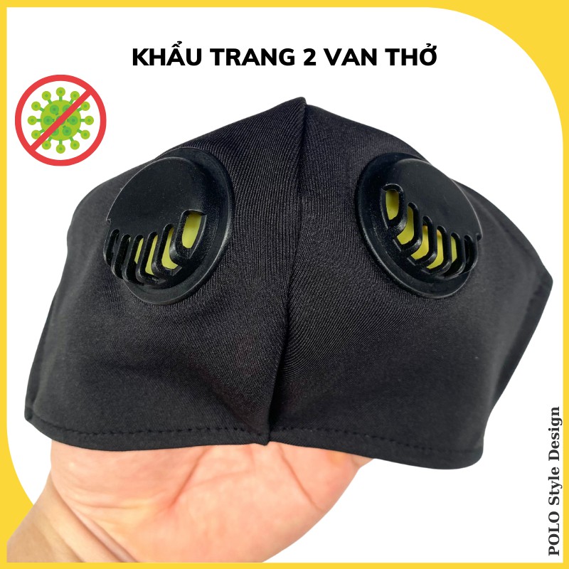 Khẩu trang 2 van thở POLO Style - Chống giọt bắn, không đau tai, sử dụng ít nhất 6 tháng