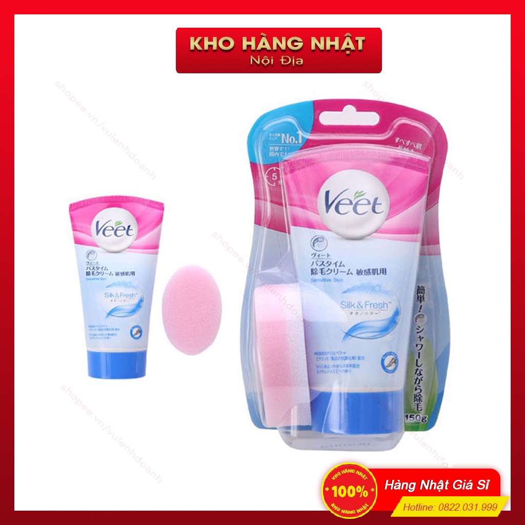 Kem Tẩy Lông Veet Cho Vùng Tay - Chân - Vùng bikini và Dưới Cánh Cho Da Thường Da Nhạy Cảm 150G Nhật Bản