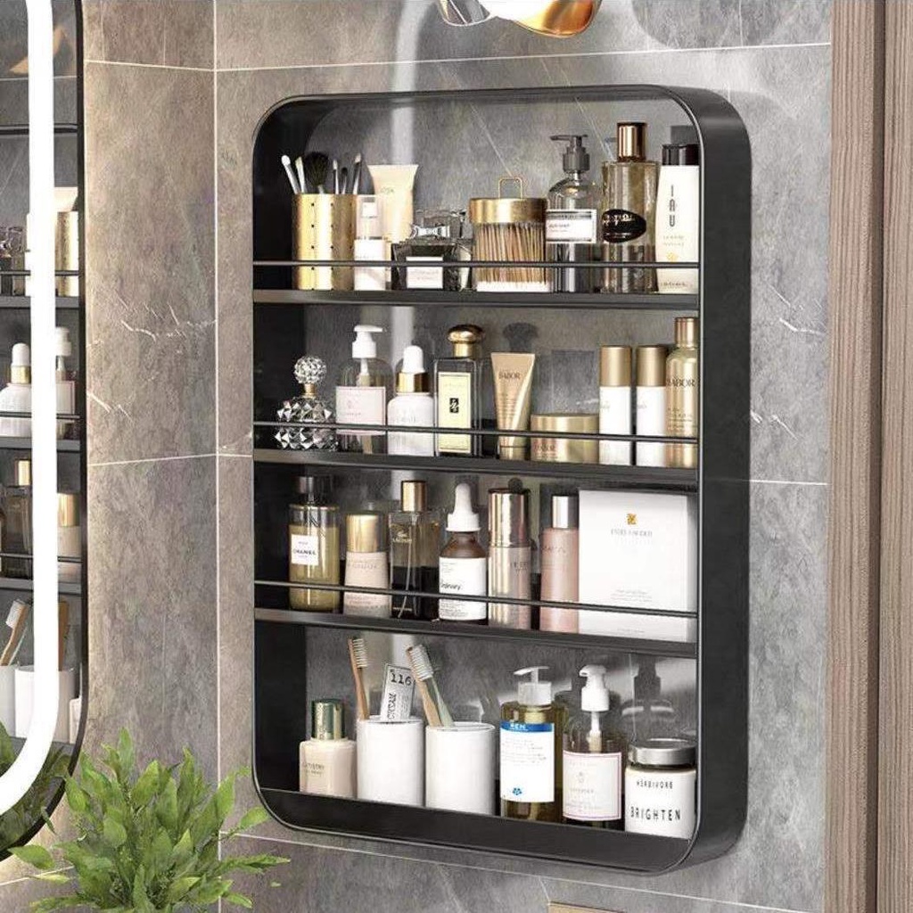 Giá Đựng Mỹ Phẩm Nhiều Tầng Không Đục Lỗ Gắn Tường Nhà Tắm / Nhà Vệ Sinh