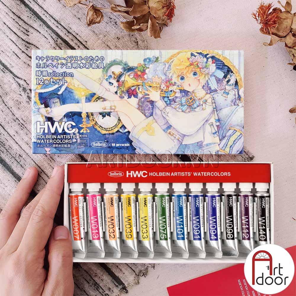 [ARTDOOR] Bộ màu Nước Tuýp HOLBEIN Shigure bản giới hạn 5ml (hộp giấy) - 12 Màu