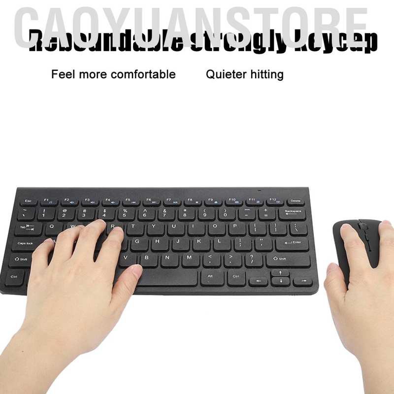 Caoyuanstore Wireless Keyboard Mouse Set Combo Black USB Receiver for Laptop Desktop Computer