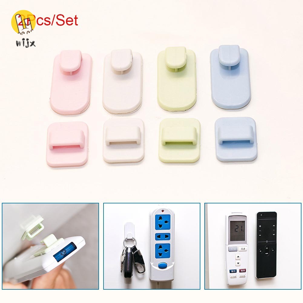 Set 2 móc gắn remote điều khiển TV / máy lạnh / chìa khóa treo tường đa năng