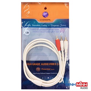 Dây cáp loa 1 đầu 3.5mm ra 2 đầu hoa sen rca dài 1.8m choseal- hàng chính hãng